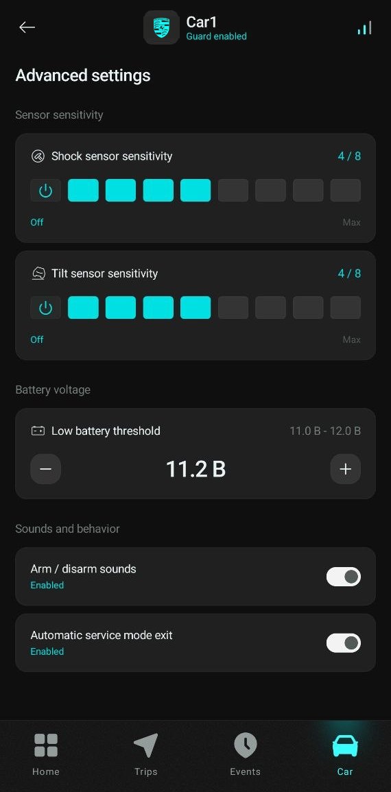 Advanced settings