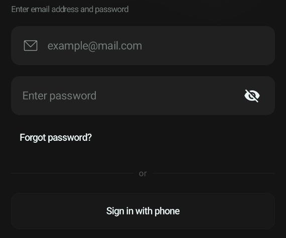 Logging in with a phone number