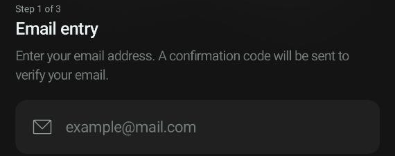Entering an email address