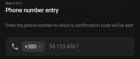 Entering a phone number